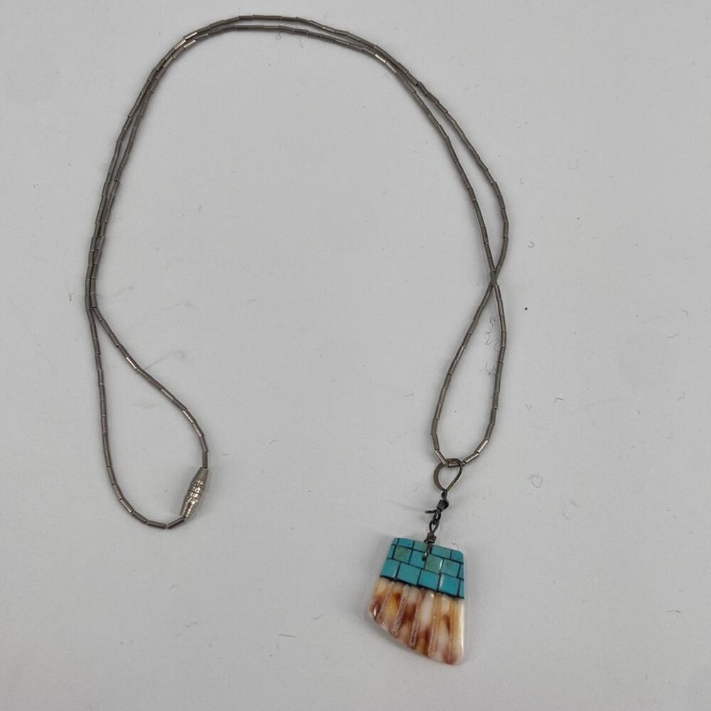 Sterling Silver turquoise shell necklace